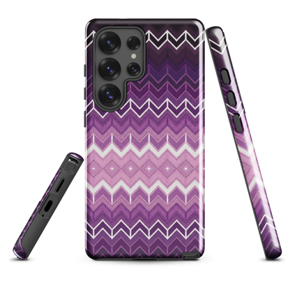 Purple Classic Chevron White Pattern Tough Case for Samsung