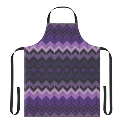 Purple Chevron Classic Pattern Strap Apron