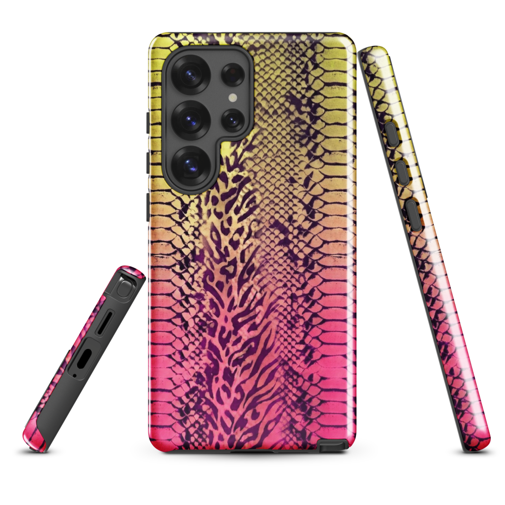 Yellow & Pink Snake Skin & Leopard Print Tough Case for Samsung