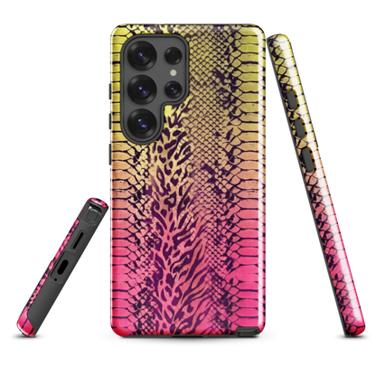 Yellow & Pink Snake Skin & Leopard Print Tough Case for Samsung