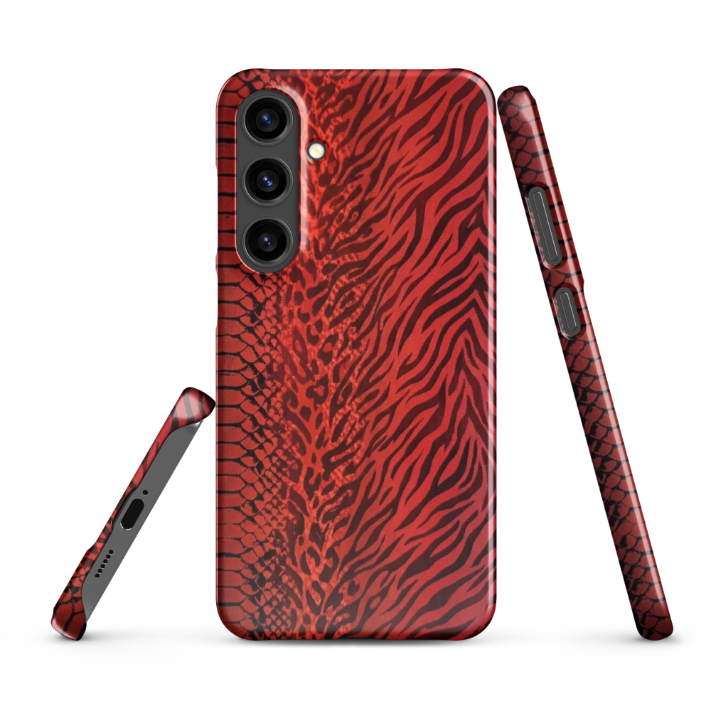 Red Zebra Snake & Leopard Print Snap Case for Samsung