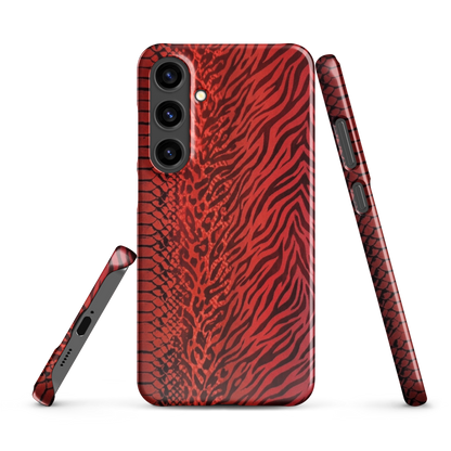 Red Zebra Snake & Leopard Print Snap Case for Samsung