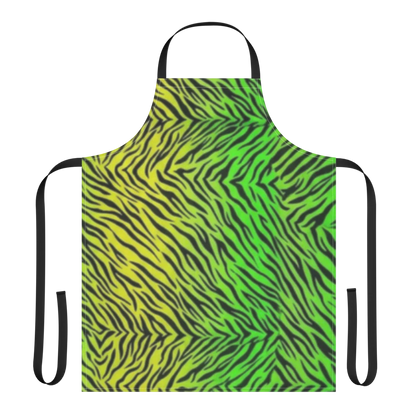 Neon Green and Yellow Zebra Print Strap Apron