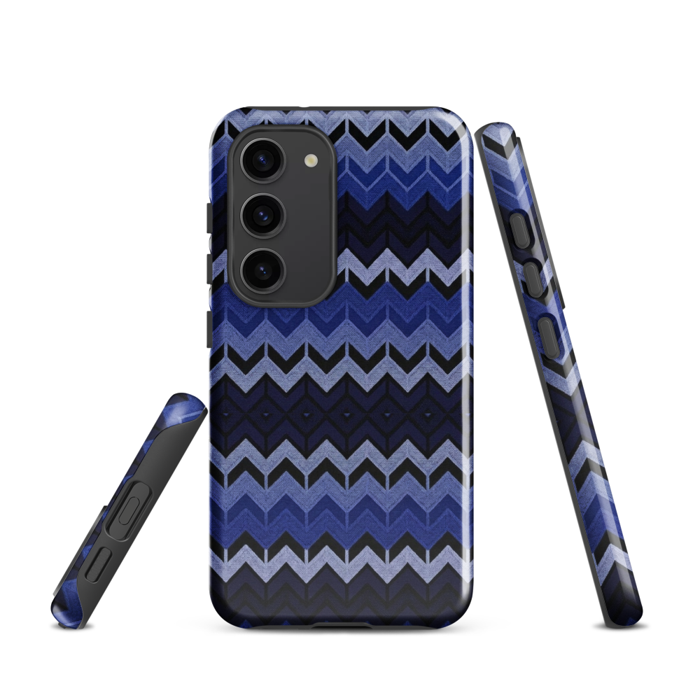 Blue Chevron Pattern Tough Case for Samsung