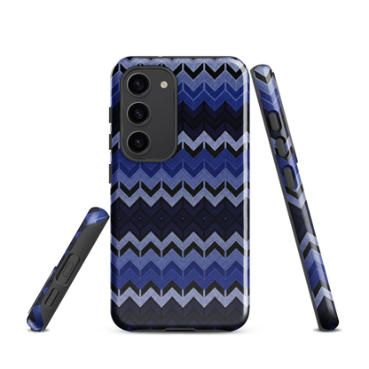 Blue Chevron Pattern Tough Case for Samsung