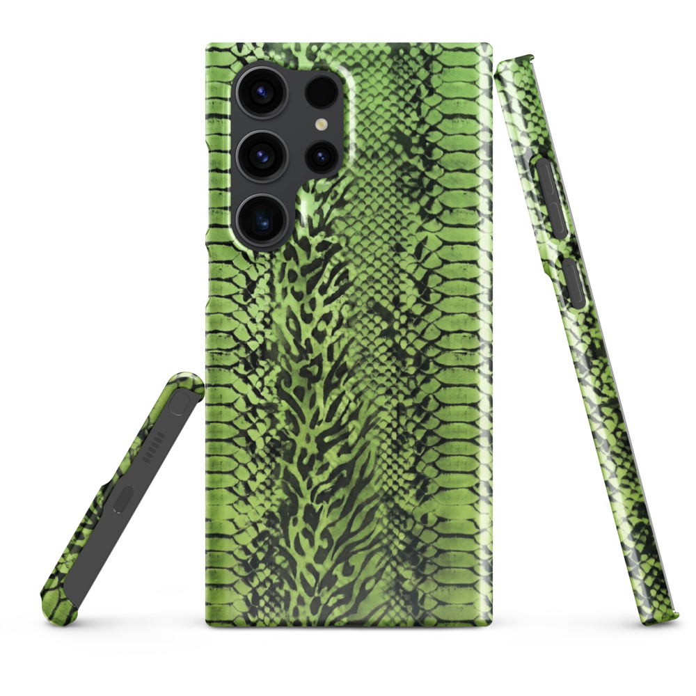 Green Snake Skin & Leopard Print Snap Case for Samsung