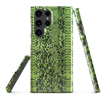Green Snake Skin & Leopard Print Snap Case for Samsung