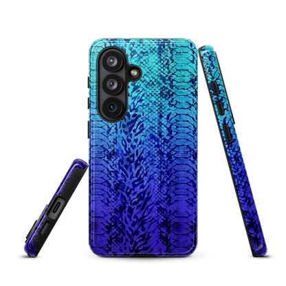 Vibrant Blue Snake & Leopard Print Tough Case for Samsung
