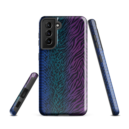Blue to Purple Dark Snake Zebra & Leopard Print Tough Case for Samsung
