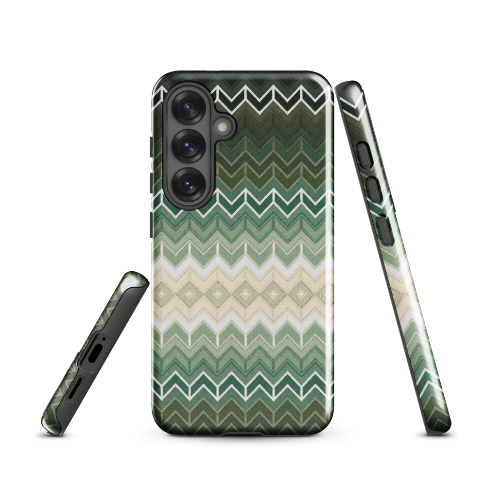 Green Chevron Classic White Pattern Tough Case for Samsung