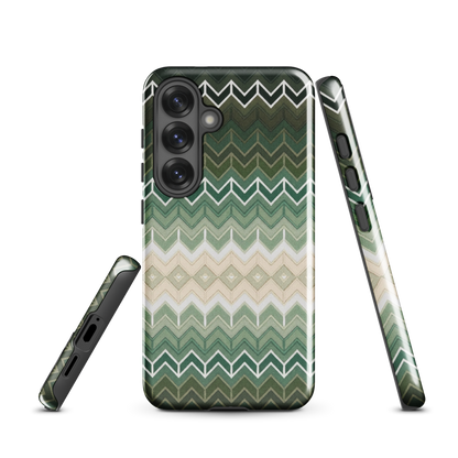 Green Chevron Classic White Pattern Tough Case for Samsung