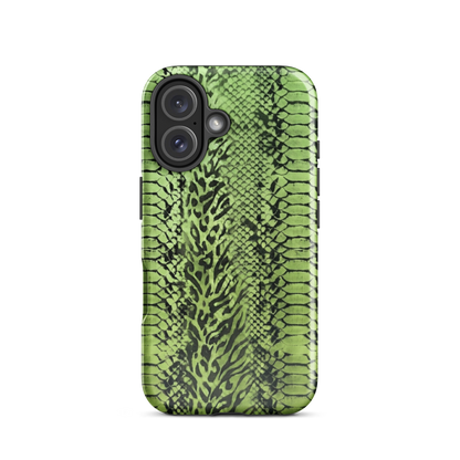 Green Snake Skin & Leopard Print Tough Case for iPhone®