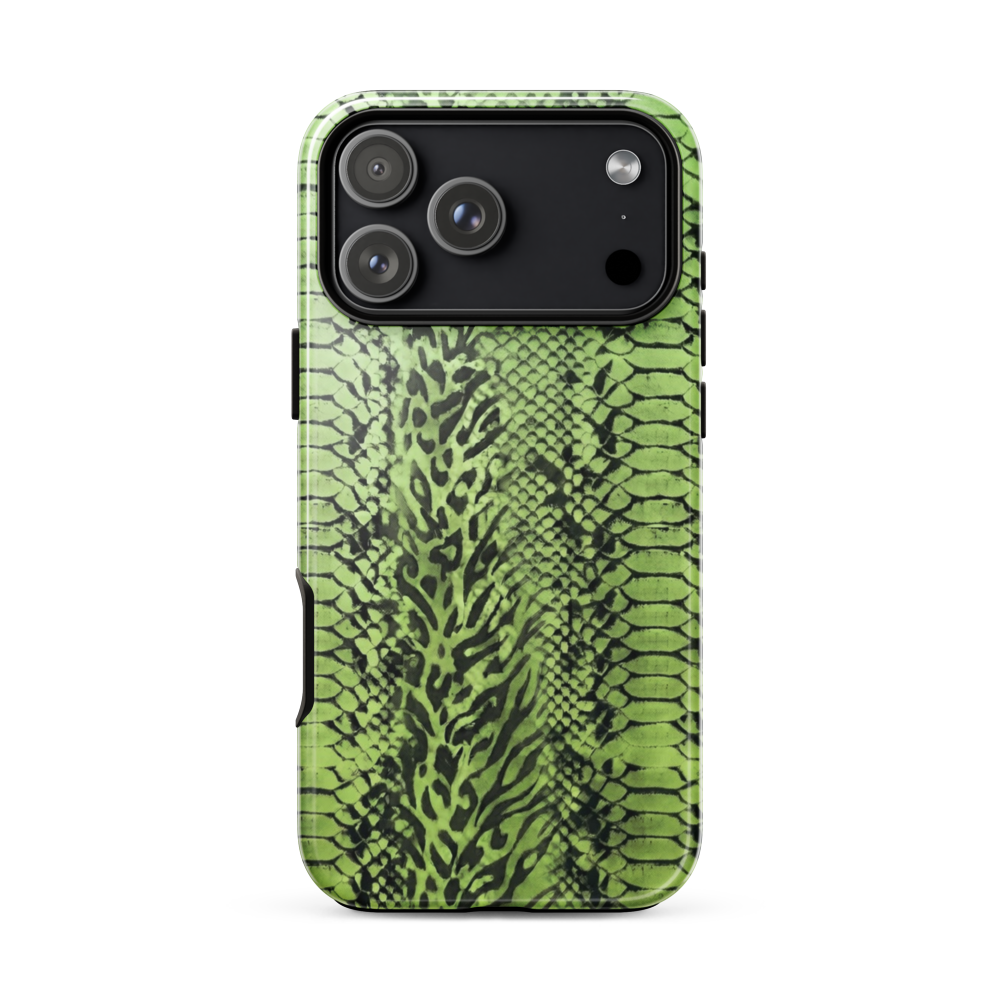 Green Snake Skin & Leopard Print Tough Case for iPhone®
