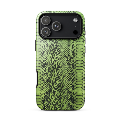 Green Snake Skin & Leopard Print Tough Case for iPhone®