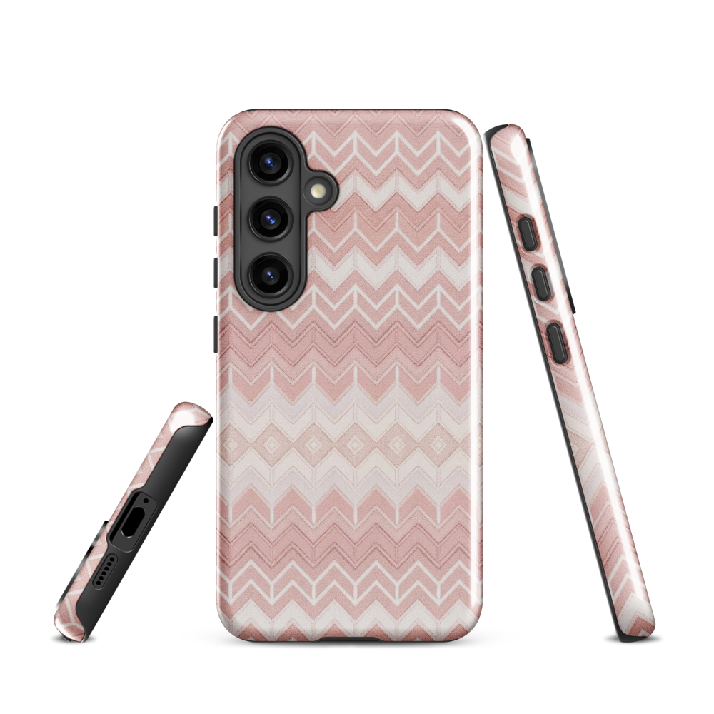Classic Pink & White Chevron Tough Case for Samsung