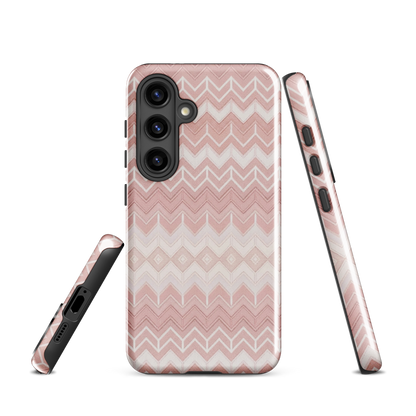 Classic Pink & White Chevron Tough Case for Samsung