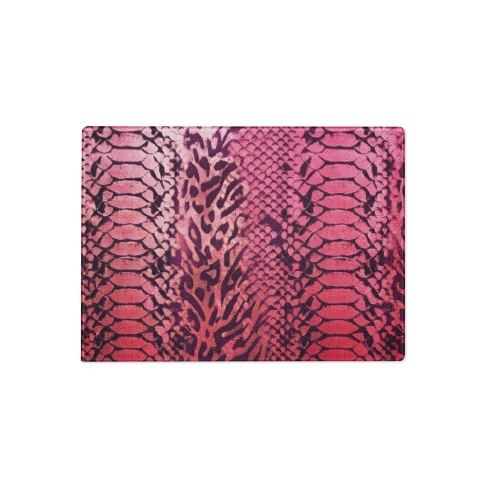 Pink Snake Skin & Leopard Print Glass Cutting Board