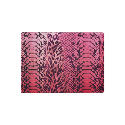 Pink Snake Skin & Leopard Print Glass Cutting Board