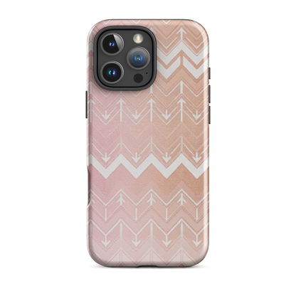 Rose & Brown Chevron Pattern Tough Case for iPhone®