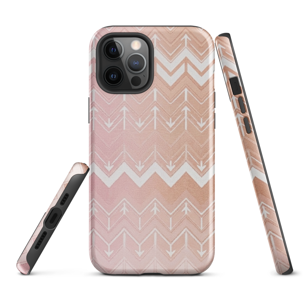 Rose & Brown Chevron Pattern Tough Case for iPhone®