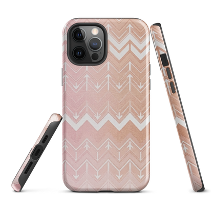 Rose & Brown Chevron Pattern Tough Case for iPhone®
