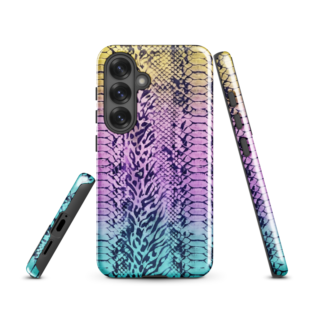 Faded Rainbow Snake Skin Zebra & Leopard Print  Tough Case for Samsung