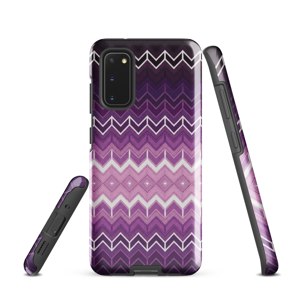 Purple Classic Chevron White Pattern Tough Case for Samsung
