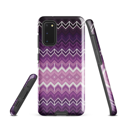 Purple Classic Chevron White Pattern Tough Case for Samsung