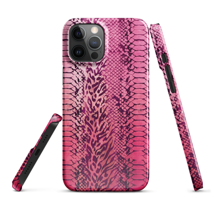 Hot Pink to Light Pink Zebra Print Snap Case for iPhone