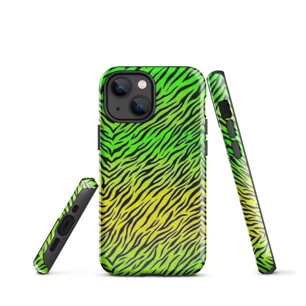Green & Yellow  Zebra Print Tough Case for iPhone®