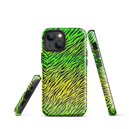 Green & Yellow  Zebra Print Tough Case for iPhone®