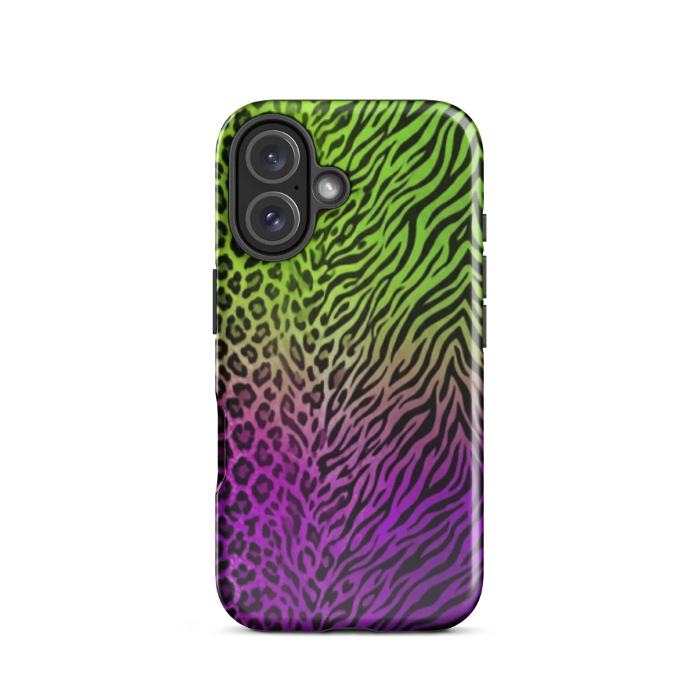 Neon Green & Purple Zebra & Leopard Print Tough Case for iPhone®