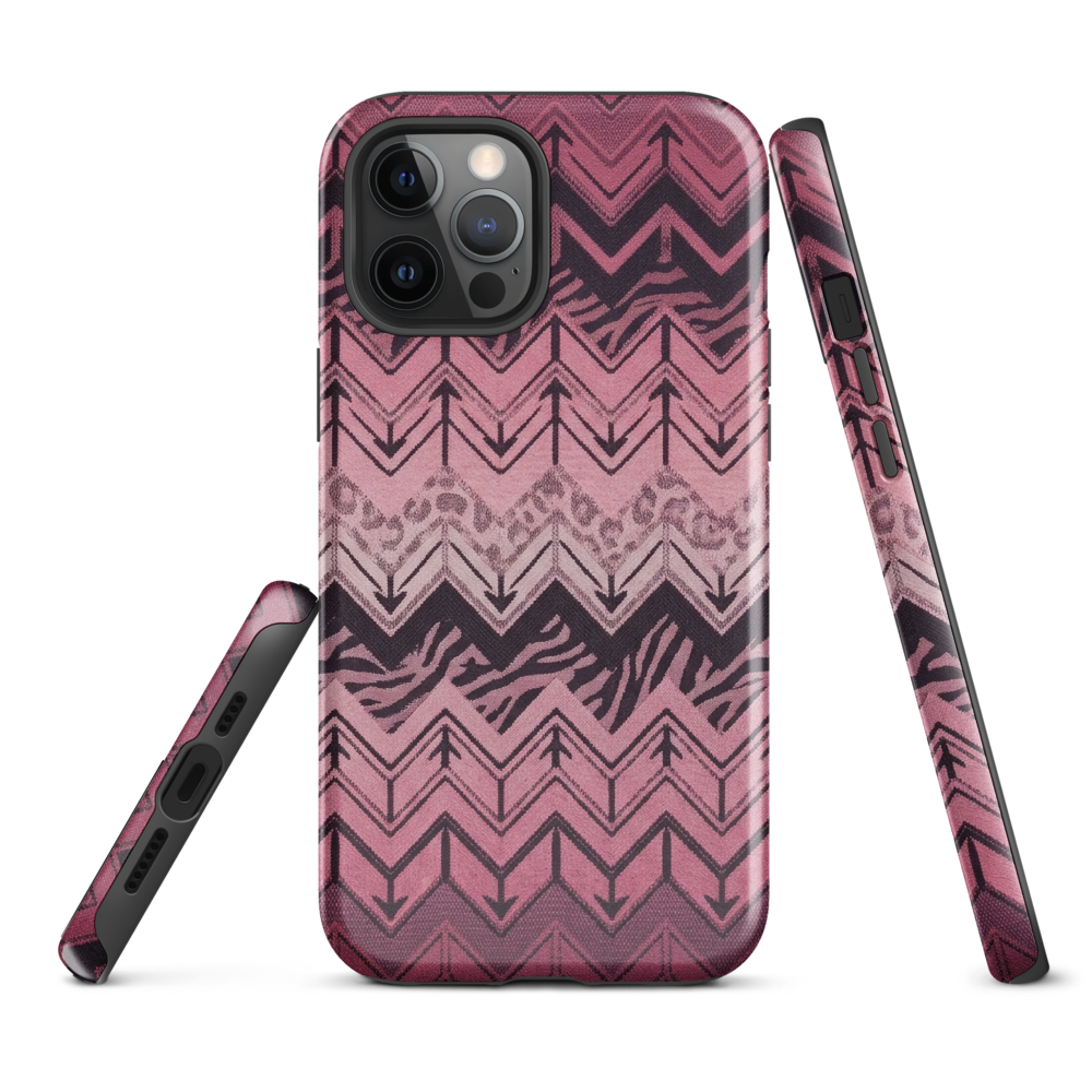 Pink Chevron Zebra & Leopard Print Tough Case for iPhone®