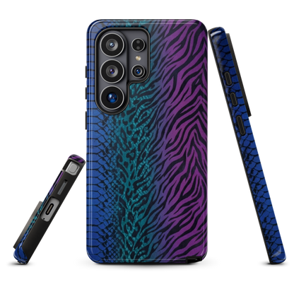 Blue to Purple Dark Snake Zebra & Leopard Print Tough Case for Samsung