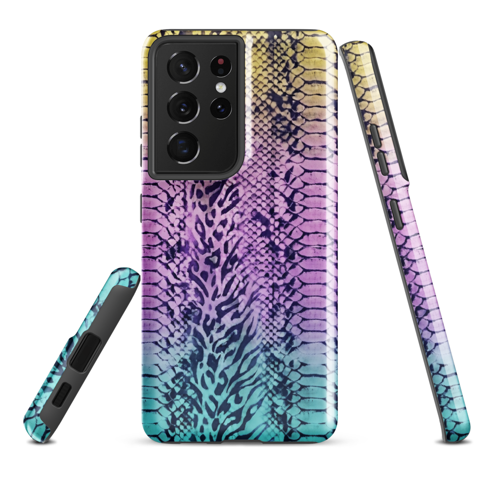 Faded Rainbow Snake Skin Zebra & Leopard Print  Tough Case for Samsung