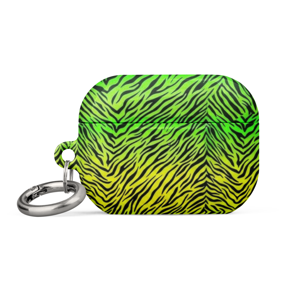 Neon Yellow and Green Zebra Animal Print Case for AirPods®