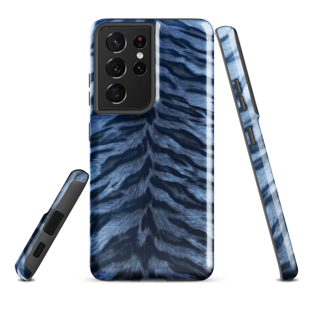 Blue Tiger Print Tough Case for Samsung