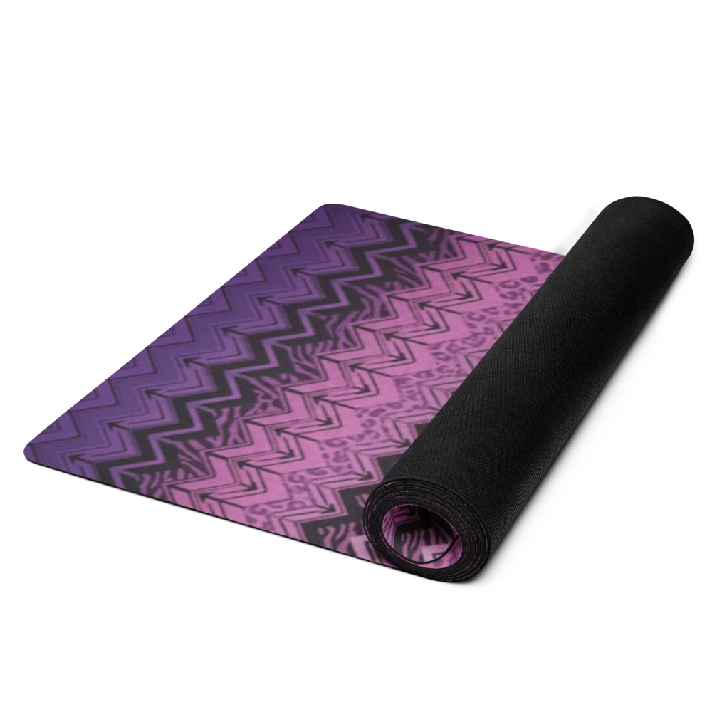 Purple Zebra & Leopard Chevron Print Yoga Mat