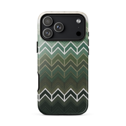Green Chevron Tough Case for iPhone®