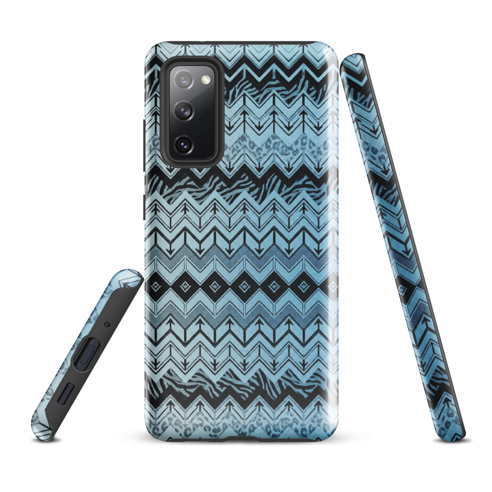 Blue Chevron Pattern Leopard & Zebra Print Tough Case for Samsung