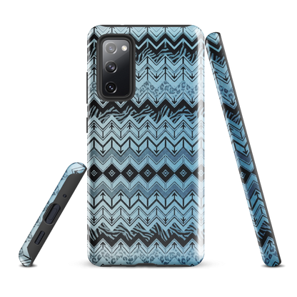 Blue Chevron Pattern Leopard & Zebra Print Tough Case for Samsung