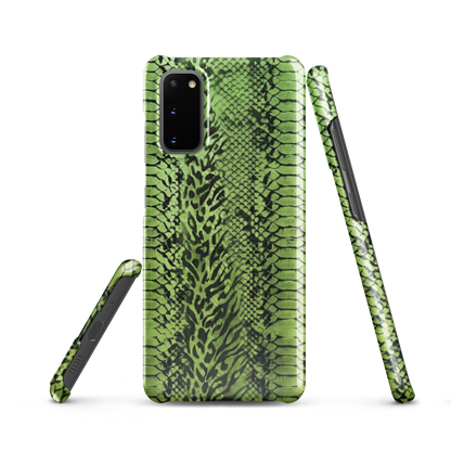 Green Snake Skin & Leopard Print Snap Case for Samsung
