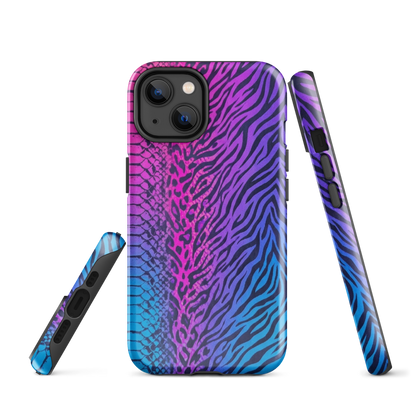 Pink & Blue Snake Skin Leopard & Zebra Print Tough Case for iPhone®