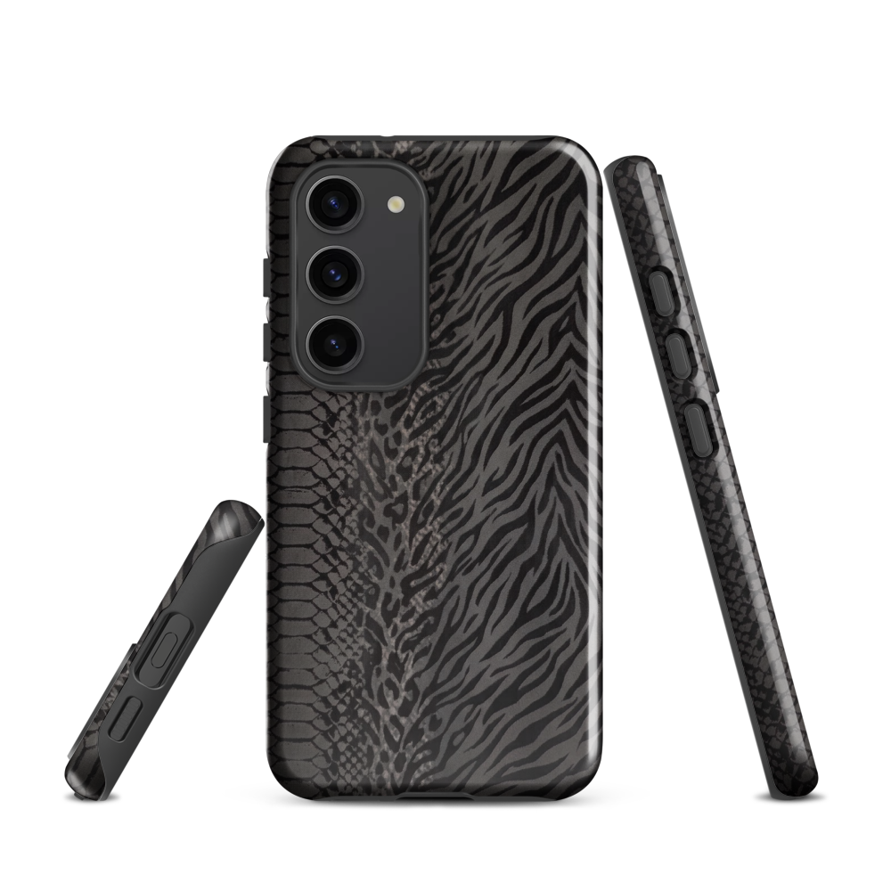 Black and Gray Zebra and Leopard print Tough Case for Samsung