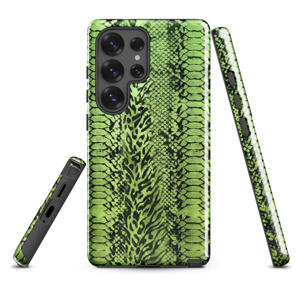 Green Snake Skin & Leopard Print Tough Case for Samsung