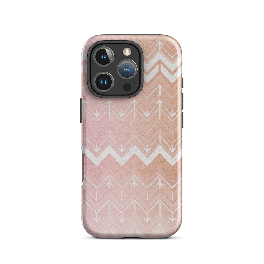 Rose & Brown Chevron Pattern Tough Case for iPhone®