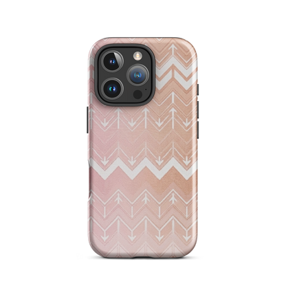 Rose & Brown Chevron Pattern Tough Case for iPhone®
