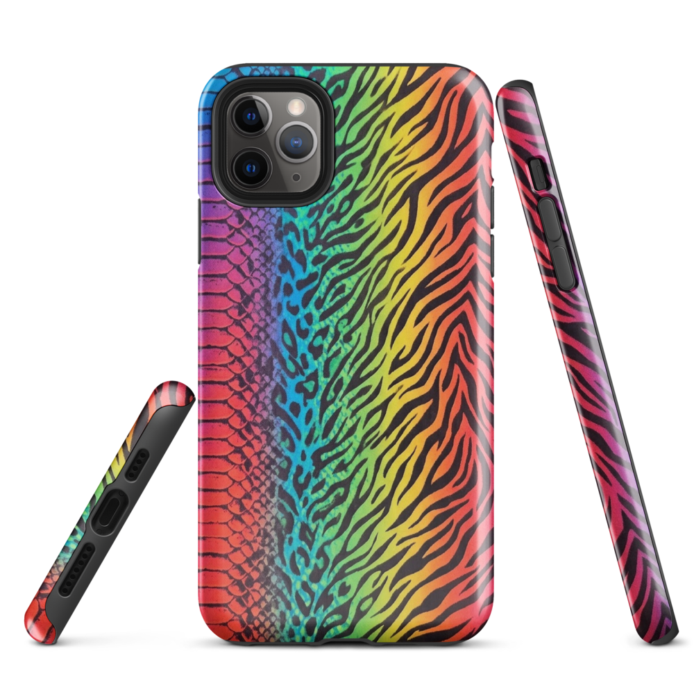 Vibrant Rainbow Snake Skin Leopard & Zebra Print Case for iPhone®