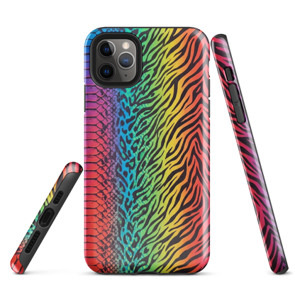 Vibrant Rainbow Snake Skin Leopard & Zebra Print Case for iPhone®