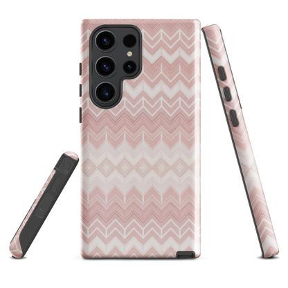 Classic Pink & White Chevron Tough Case for Samsung